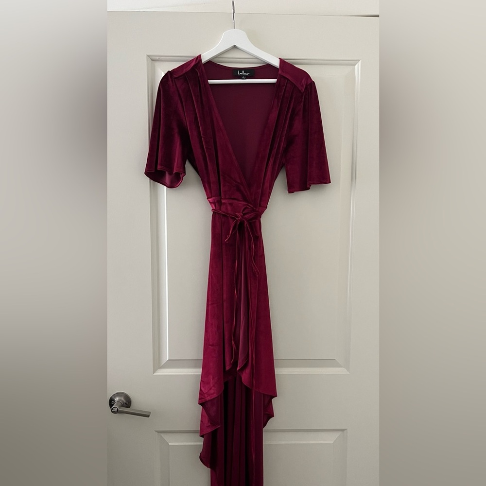 Burgundy wrap dress